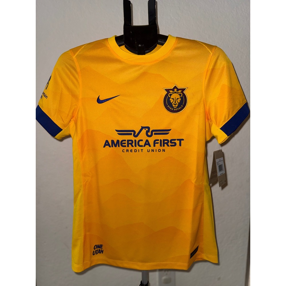NWT Utah Royals FC Nike Dri Fit Stadium Soccer‎ Jersey Yellow Size S $95